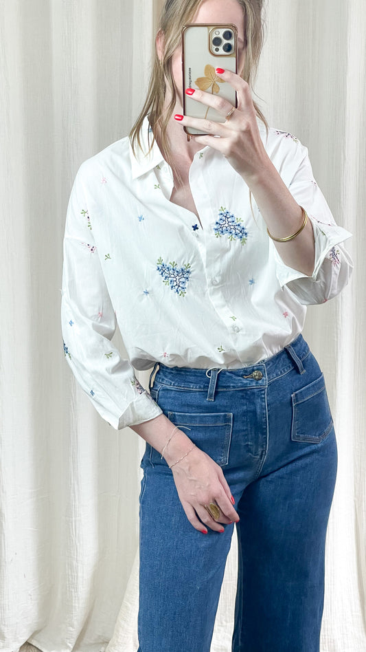 Chemise Amalia - Chemise avec fleurs brodées