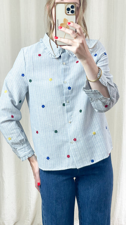 Chemise Margot - Chemise fleurs brodées