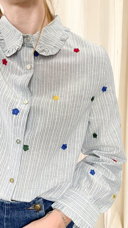 Chemise Margot - Chemise fleurs brodées