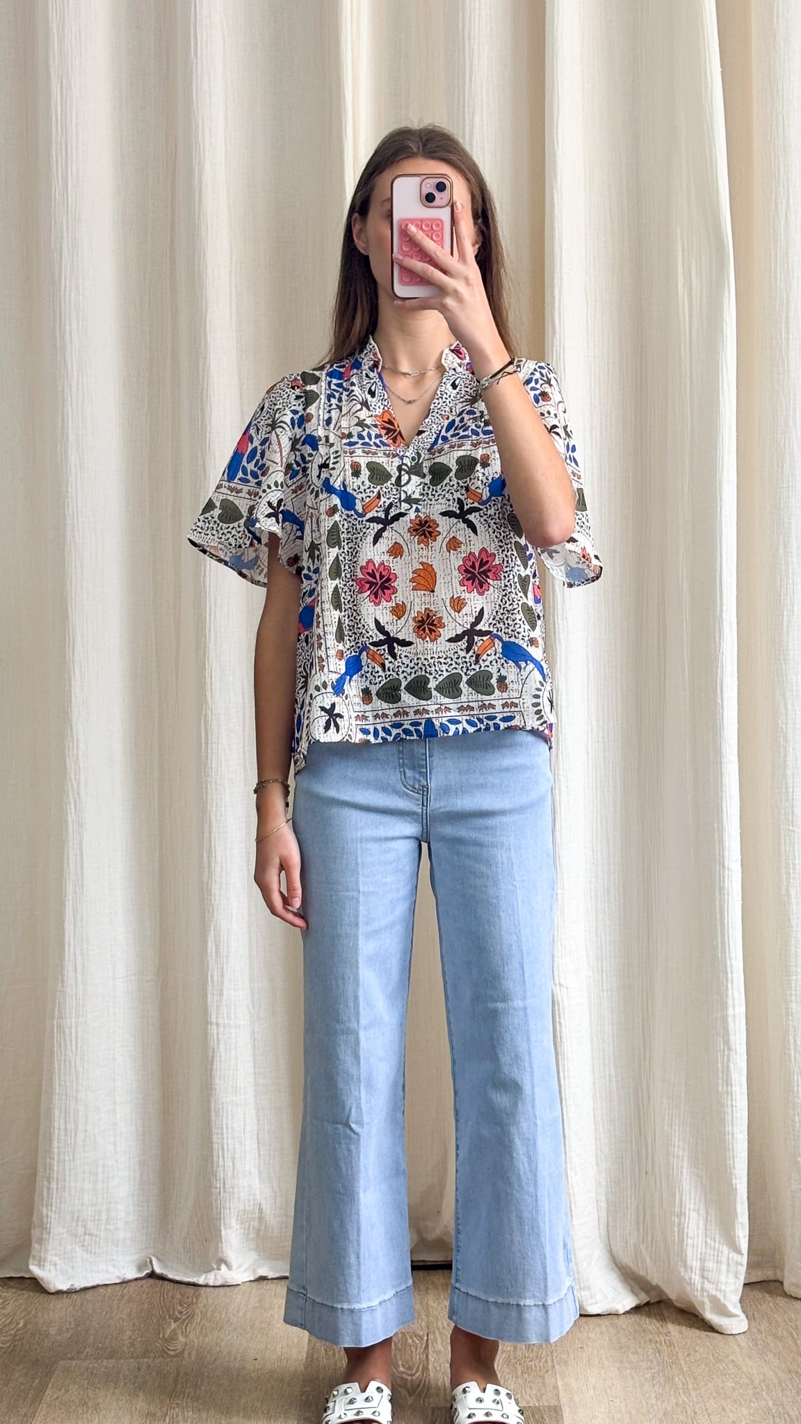 Blouse Rebecca – Blouse fluide imprimé bohème multicolore