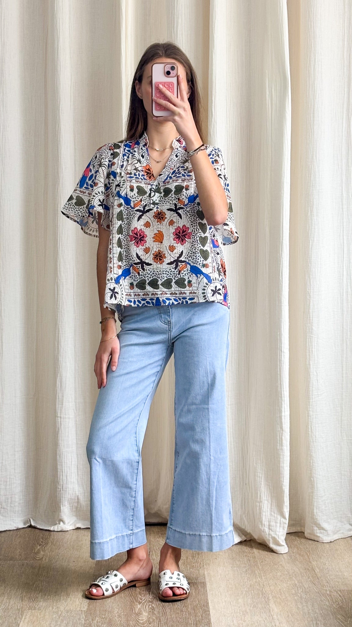 Blouse Rebecca – Blouse fluide imprimé bohème multicolore