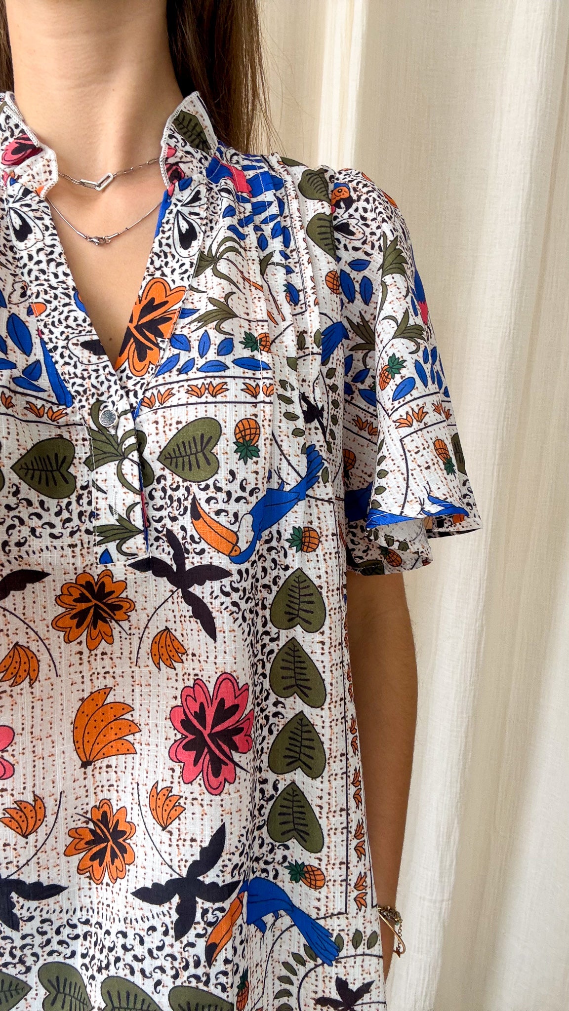 Blouse Rebecca – Blouse fluide imprimé bohème multicolore