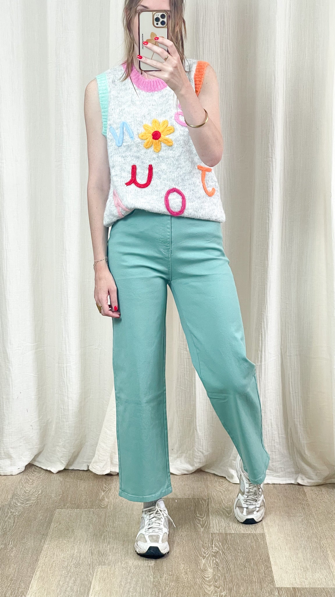 Jean Pastel - Jean droit taille haute