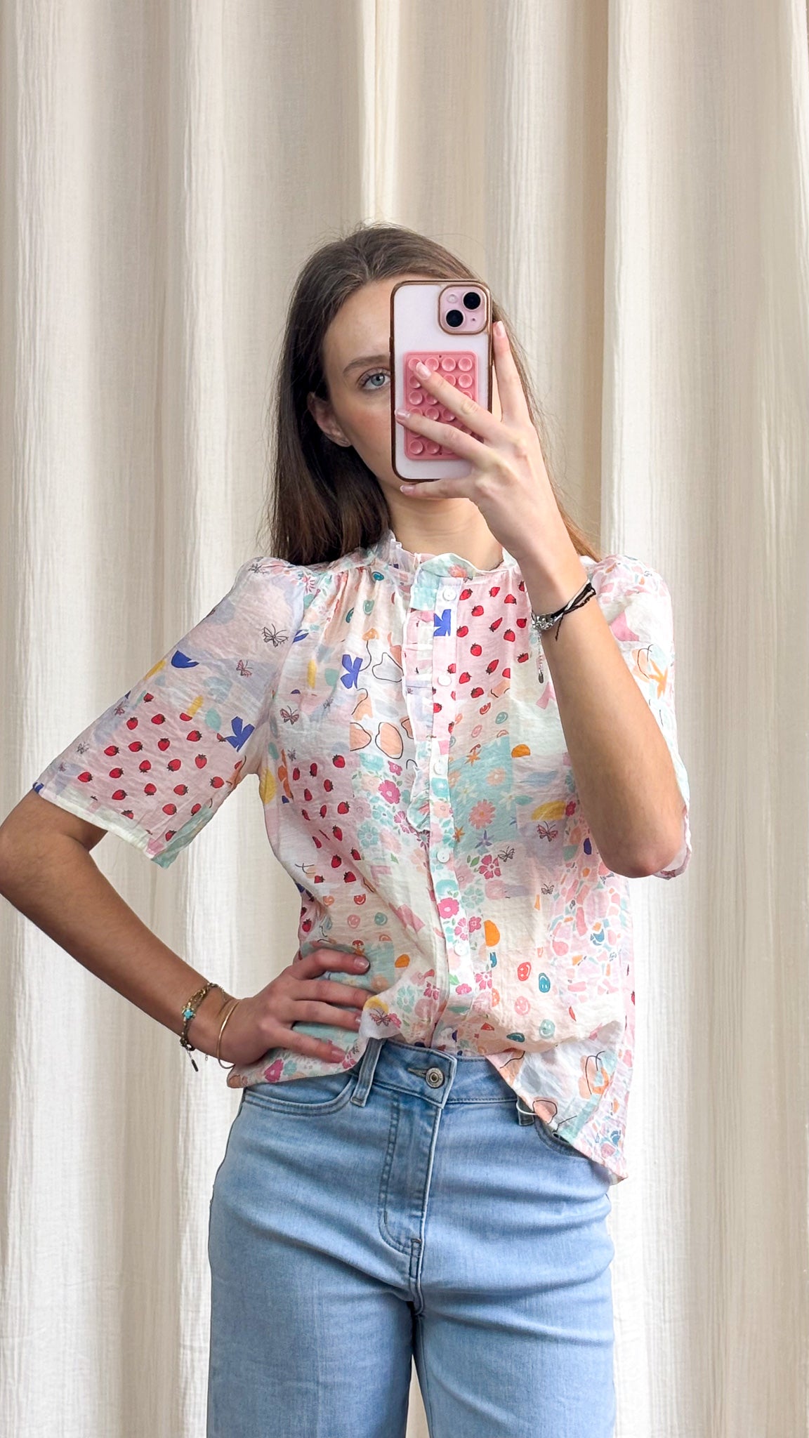 Chemisier Armande – Chemisier fluide à imprimé patchwork