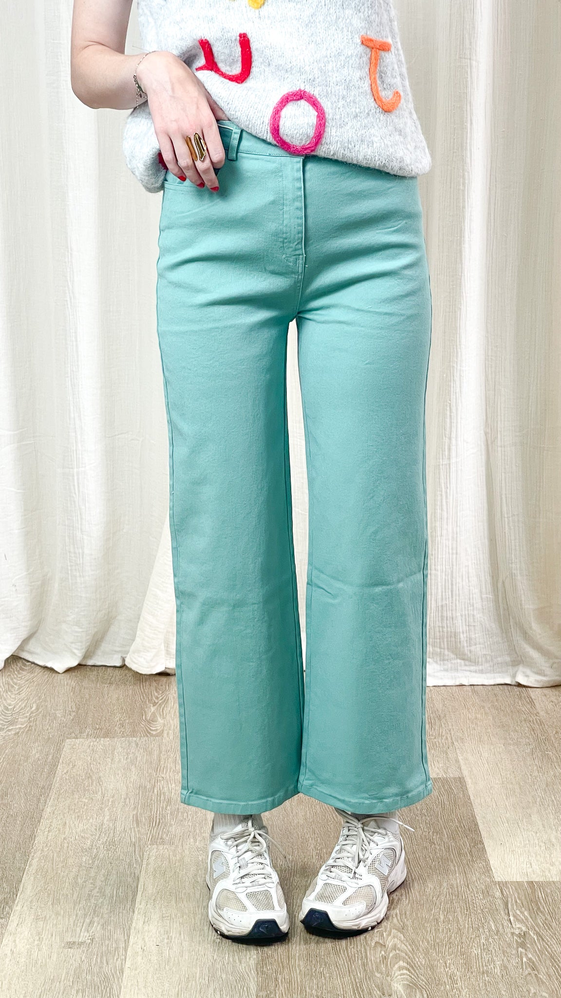 Jean Pastel - Jean droit taille haute