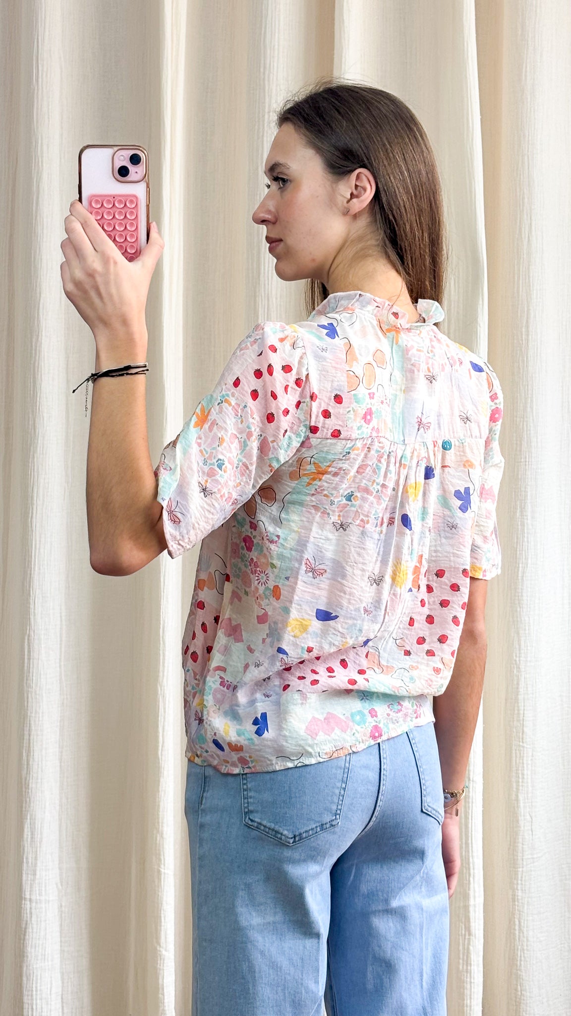 Chemisier Armande – Chemisier fluide à imprimé patchwork