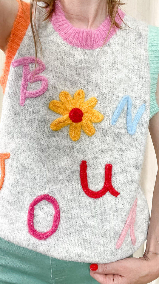 Pull Bonjour - Pull coloré