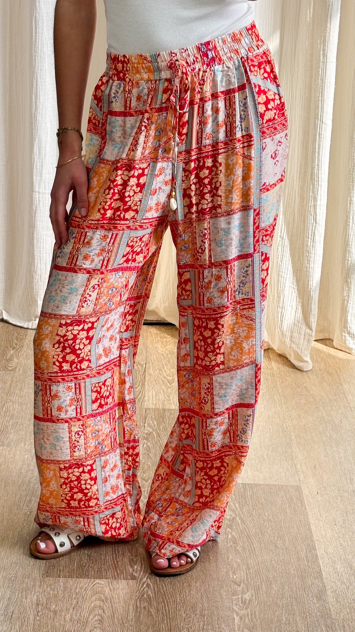 Pantalon Pipa – Pantalon fluide imprimé patchwork
