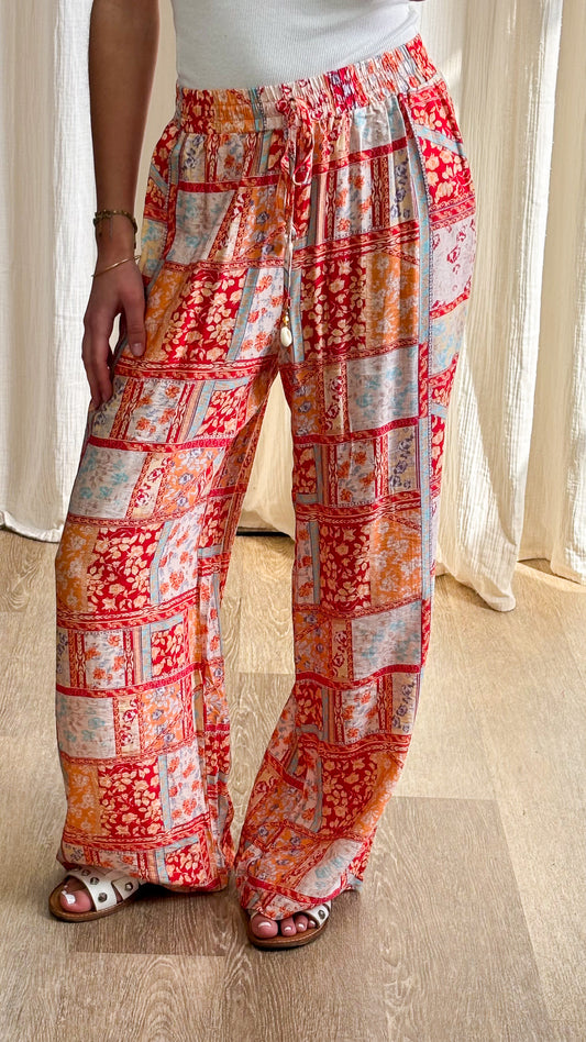 Pantalon Pipa – Pantalon fluide imprimé patchwork
