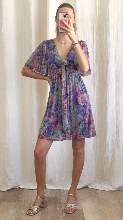 Robe Lou – Robe courte fluide imprimé multicolore