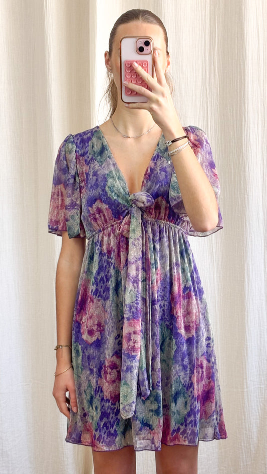 Robe Lou – Robe courte fluide imprimé multicolore