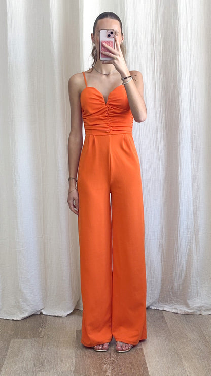 Combinaison Celia – Combinaison pantalon fluide orange éclatant
