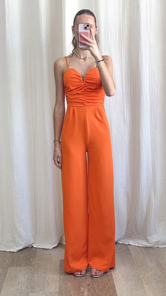 Combinaison Celia – Combinaison pantalon fluide orange éclatant
