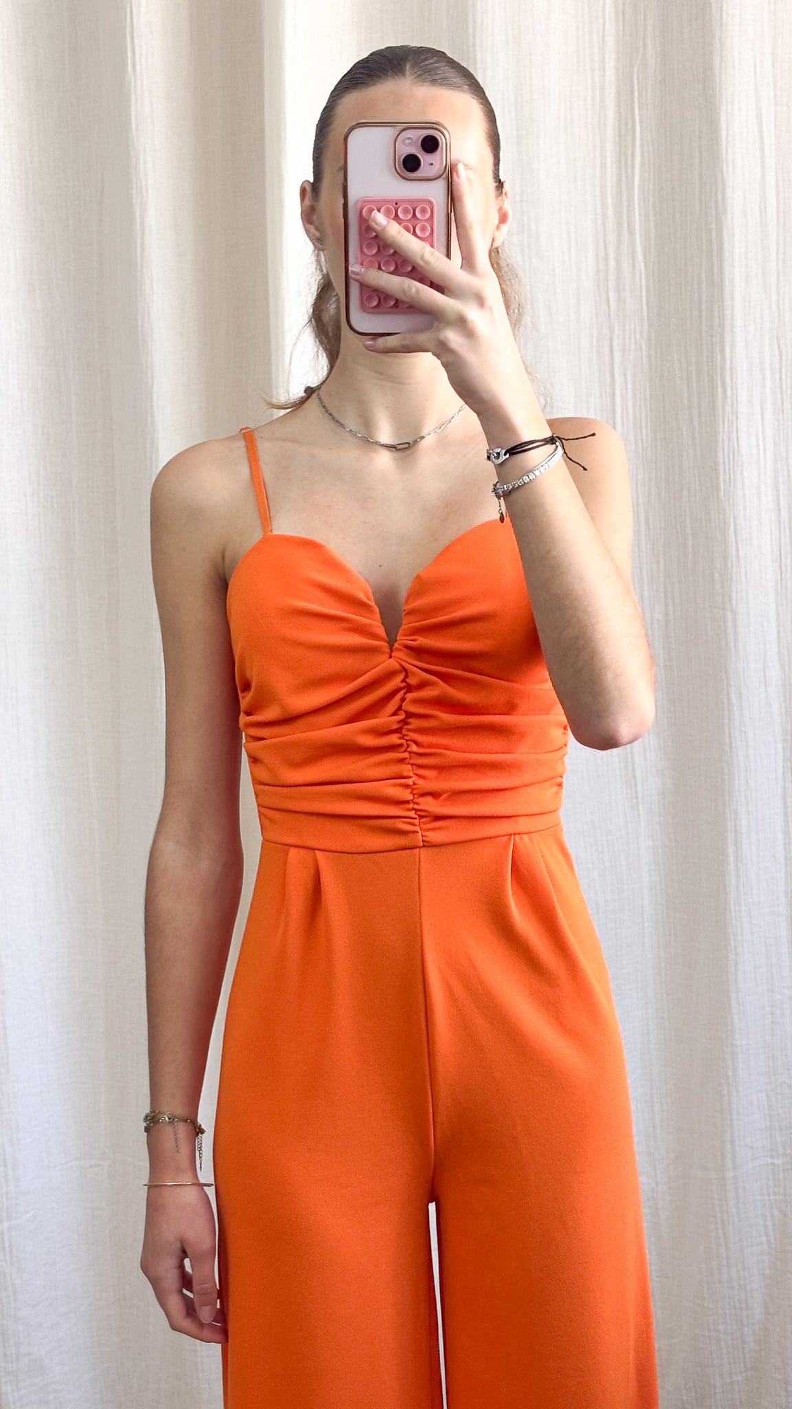Combinaison Celia – Combinaison pantalon fluide orange éclatant