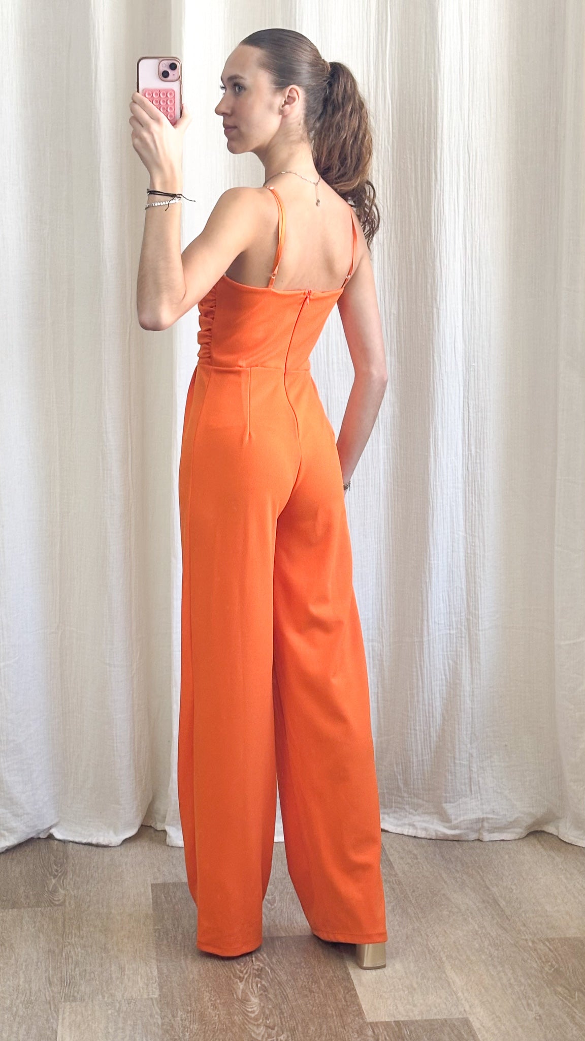 Combinaison Celia – Combinaison pantalon fluide orange éclatant
