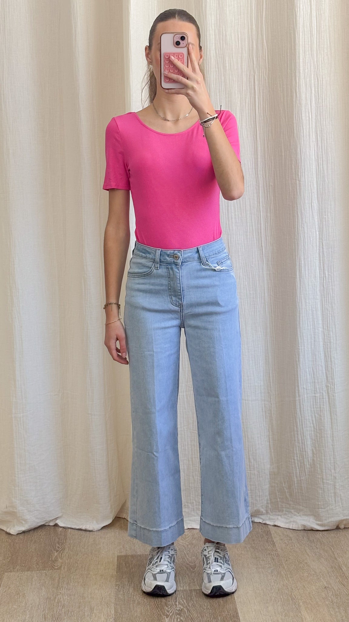 Body Paula – Body manches courtes rose fuchsia dos dentelle