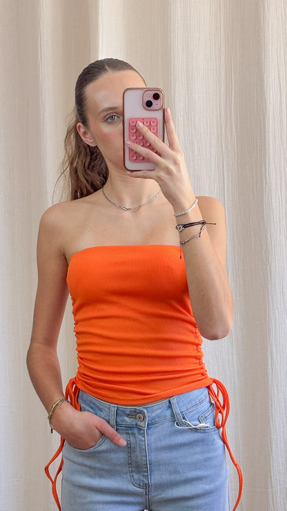 Top Lana – Top bandeau côtelé ajustable