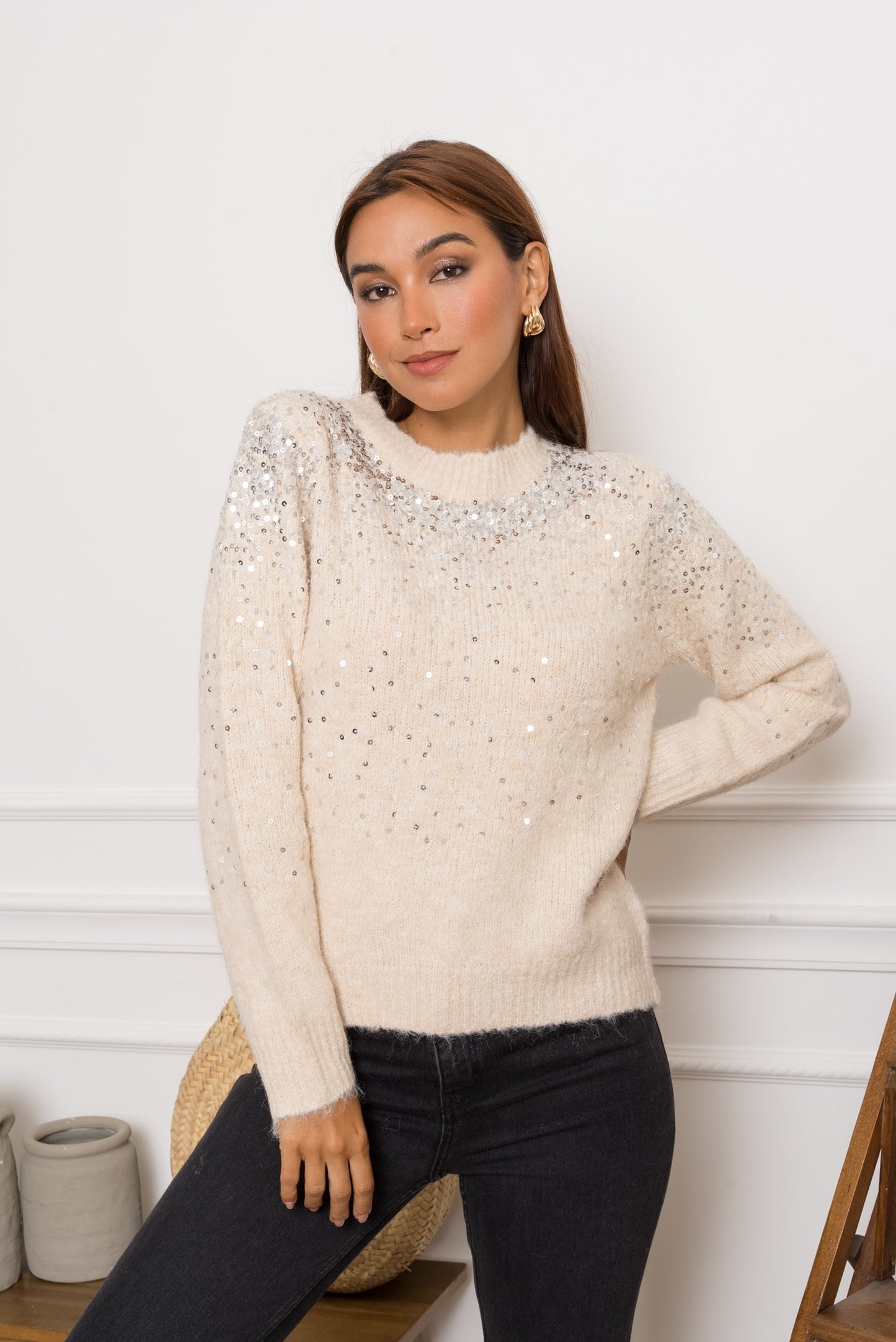 Pull Azyo – Pull en maille avec sequins