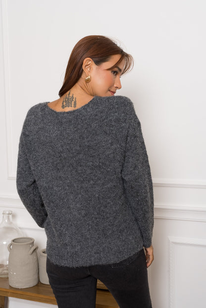 Pull Esme – Pull col V brodé sequins