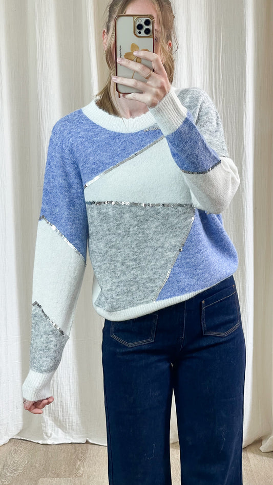 Pull Adlyne – Pull color block sequins