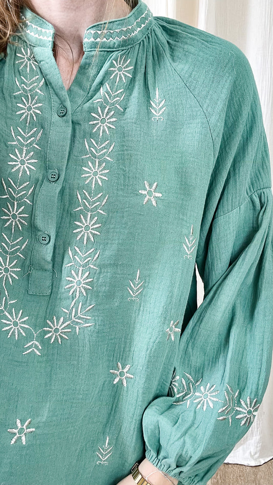 Blouse Zélie - Blouse brodée bohème