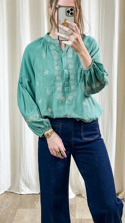 Blouse Zélie - Blouse brodée bohème