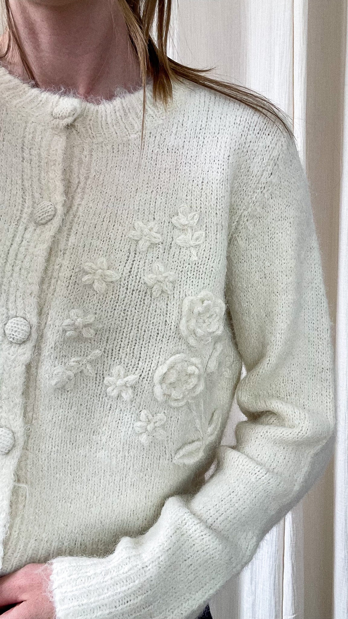 Gilet fleurette - Gilet avec fleurs en relief