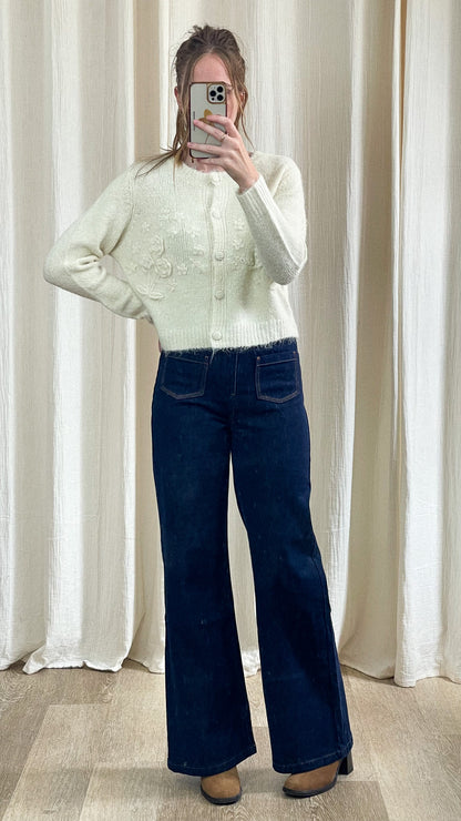 Gilet fleurette - Gilet avec fleurs en relief