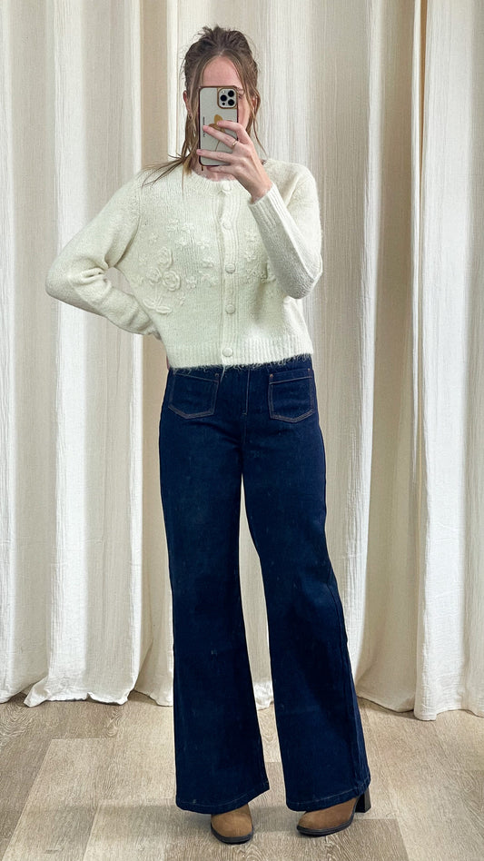 Gilet fleurette - Gilet avec fleurs en relief