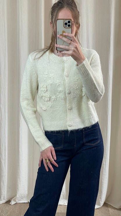 Gilet fleurette - Gilet avec fleurs en relief