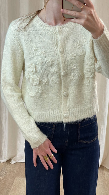 Gilet fleurette - Gilet avec fleurs en relief