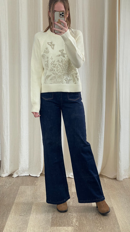 Pull Ennie - Pull avec broderie dorée