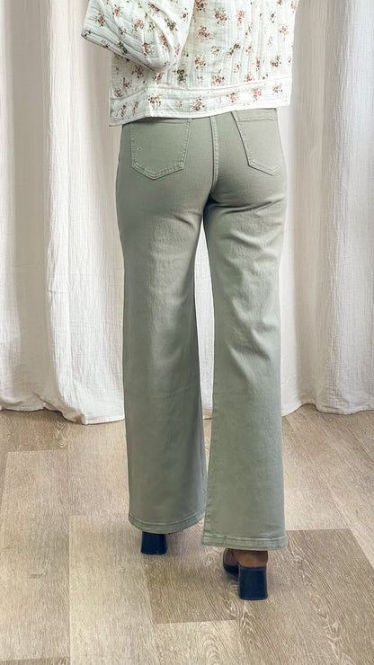 Jeans Gaspard vert sauge de dos