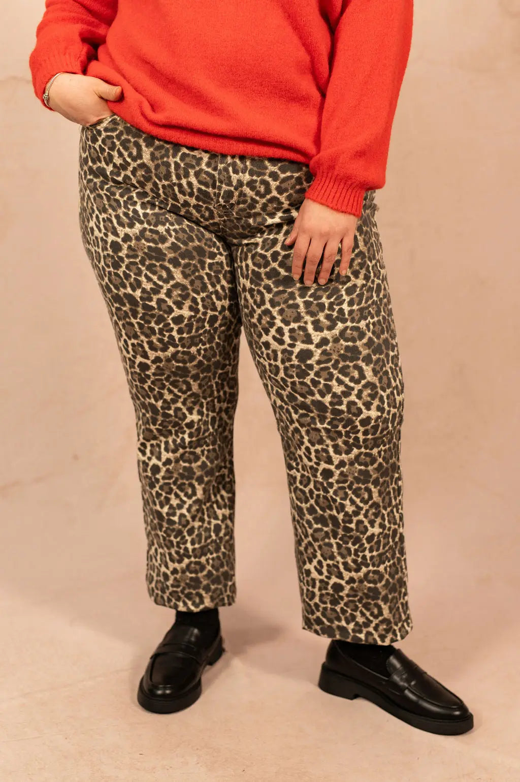 Jeans droit imprimé léopard - Jeans Eve - grande taille -  LAÏLLA