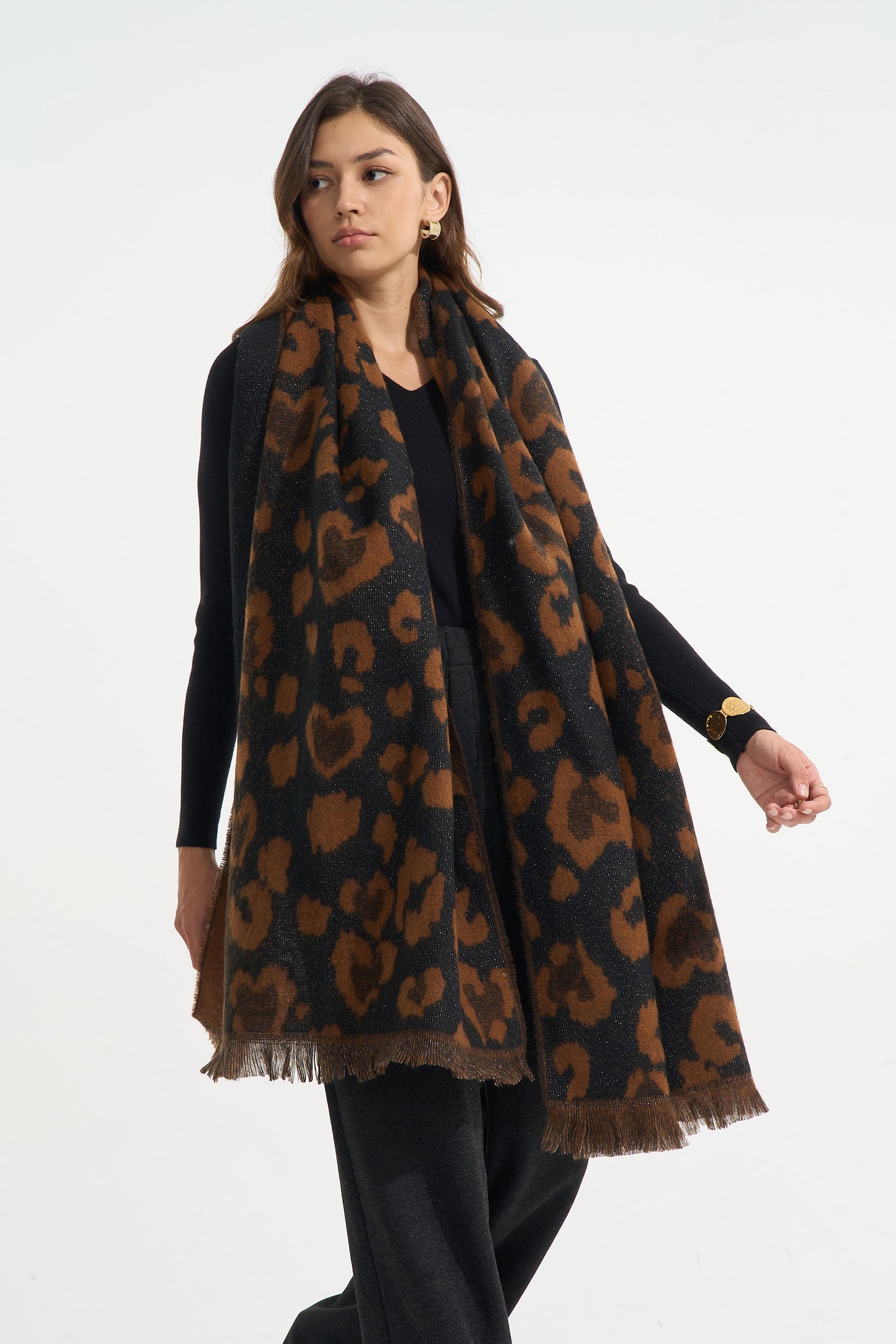 Echarpe léopard coeur