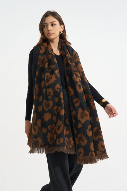 Echarpe léopard coeur