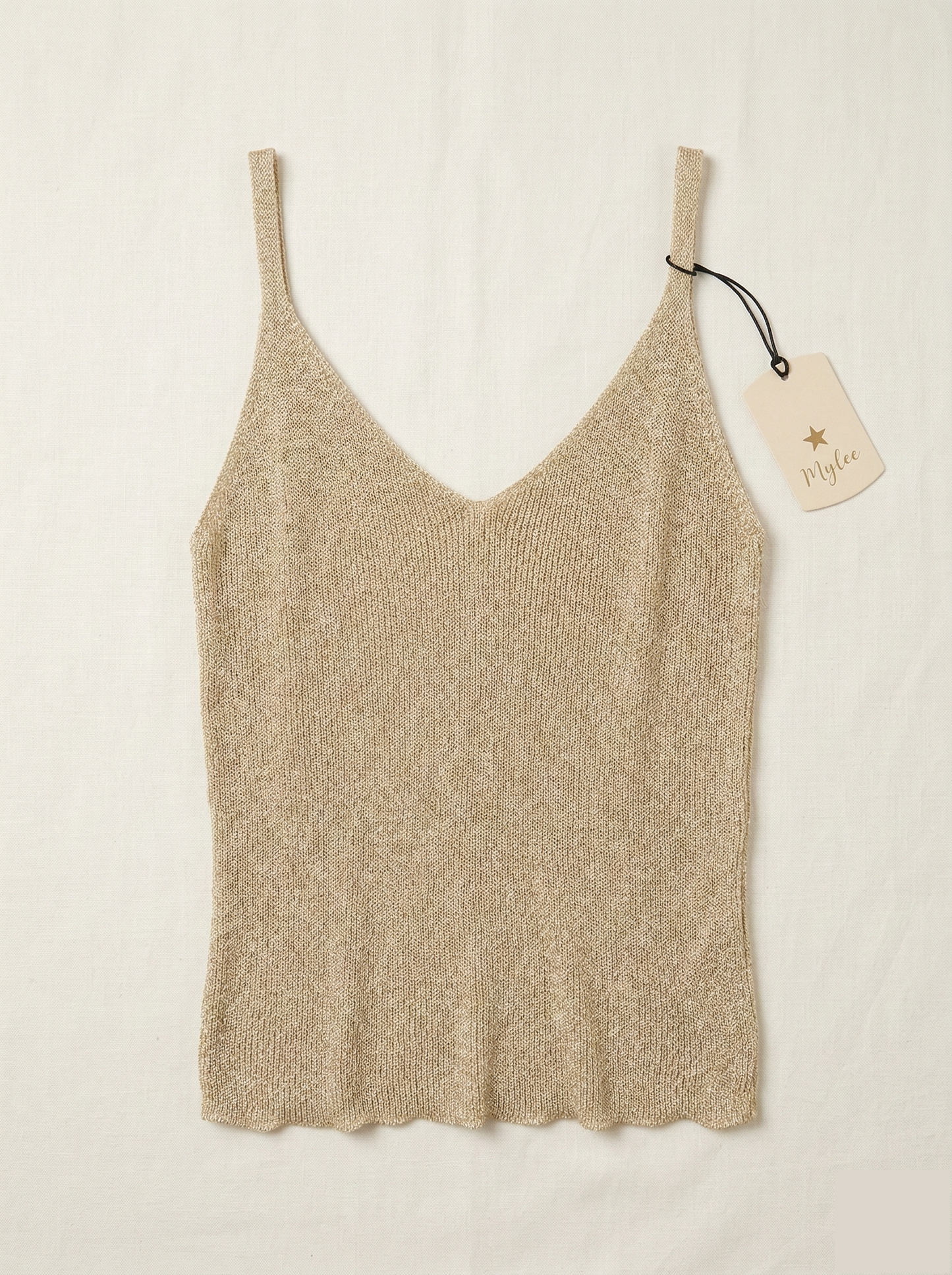 Top Lou - Débardeur à paillettes en maille fine lurex