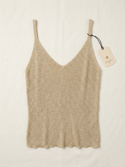 Top Lou - Débardeur à paillettes en maille fine lurex