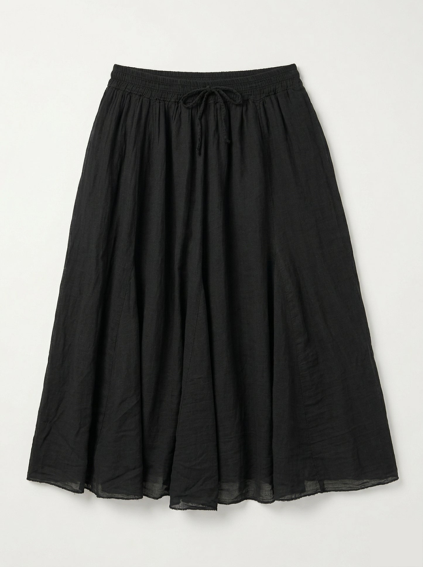 Jupe longue noire fluide Zélie avec taille élastique et lien à nouer style bohème femme