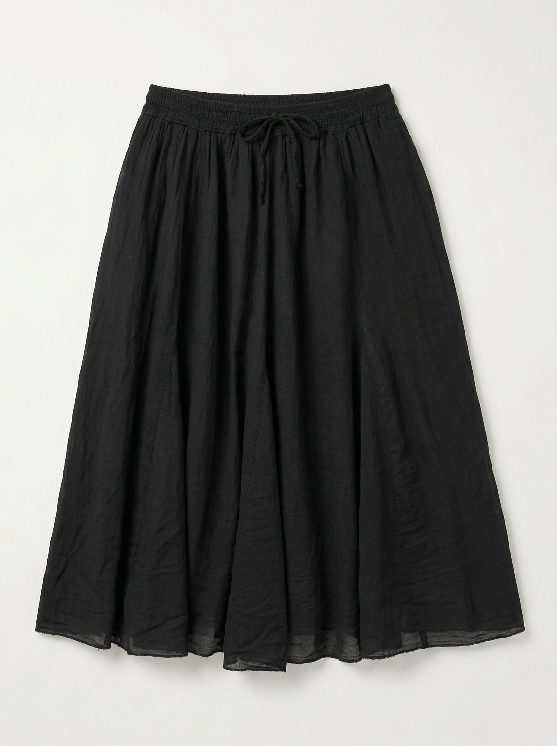 Jupe longue noire fluide Zélie avec taille élastique et lien à nouer style bohème femme