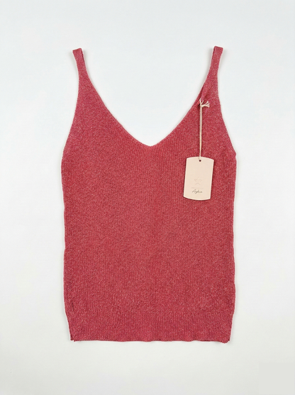 Top Lou - Débardeur à paillettes en maille fine lurex