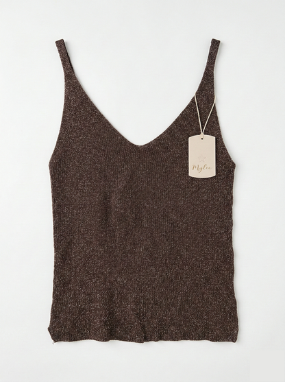 Top Lou - Débardeur à paillettes en maille fine lurex