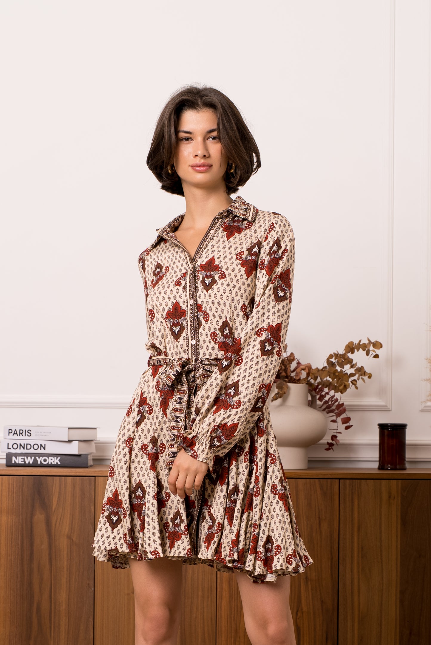 Robe Milla - Robe patineuse imprimé bohème fluide