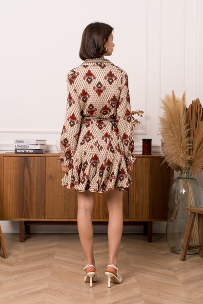 Robe Milla - Robe patineuse imprimé bohème fluide