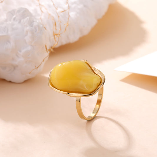 Bague nacre jaune