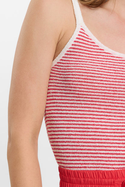 Top Olivia – Débardeur en maille éponge rayé multicolore