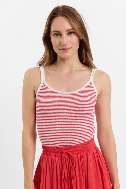Top Olivia – Débardeur en maille éponge rayé multicolore