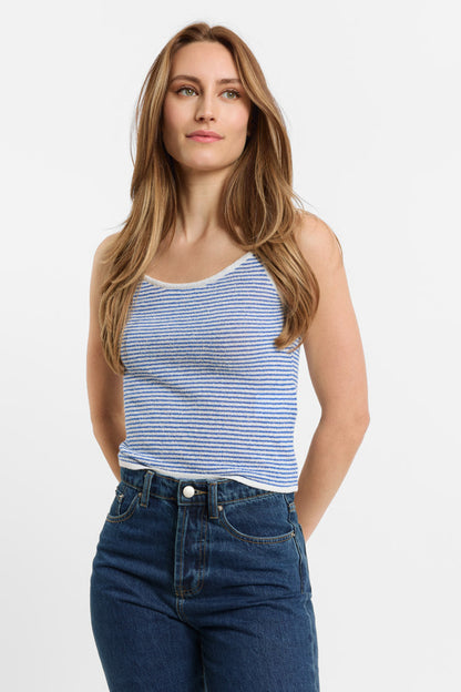 Top Olivia – Débardeur en maille éponge rayé multicolore