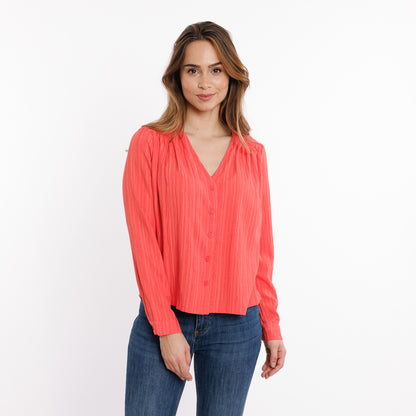 Blouse Mathilde – Blouse fluide texturée manches longues