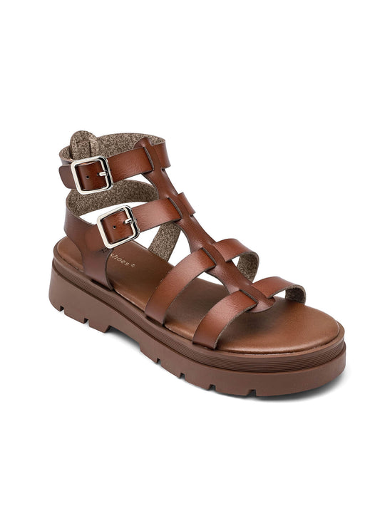 Sandales Gloria – Sandales plateforme à brides marron